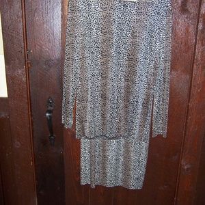 Lightweight leopard print skirt and blouse
